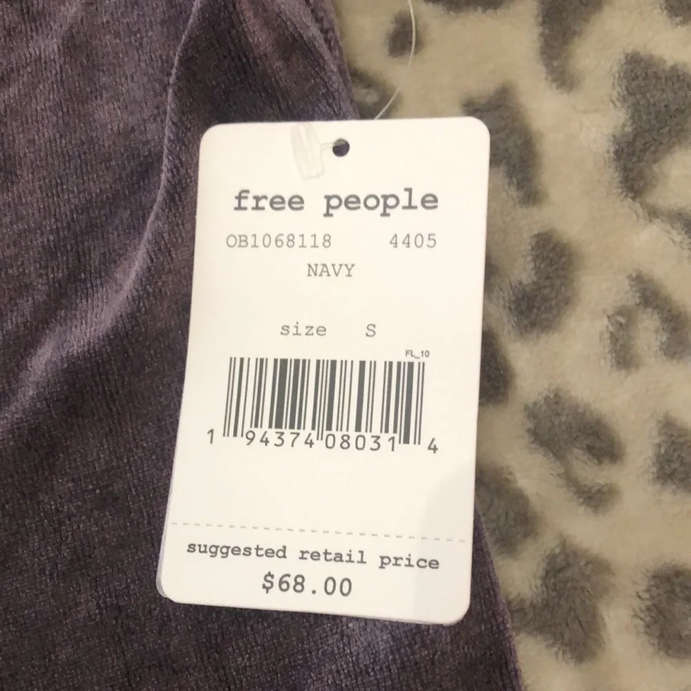 Free People Valerie Open Back Velvet Top Small Oversized Slouchy